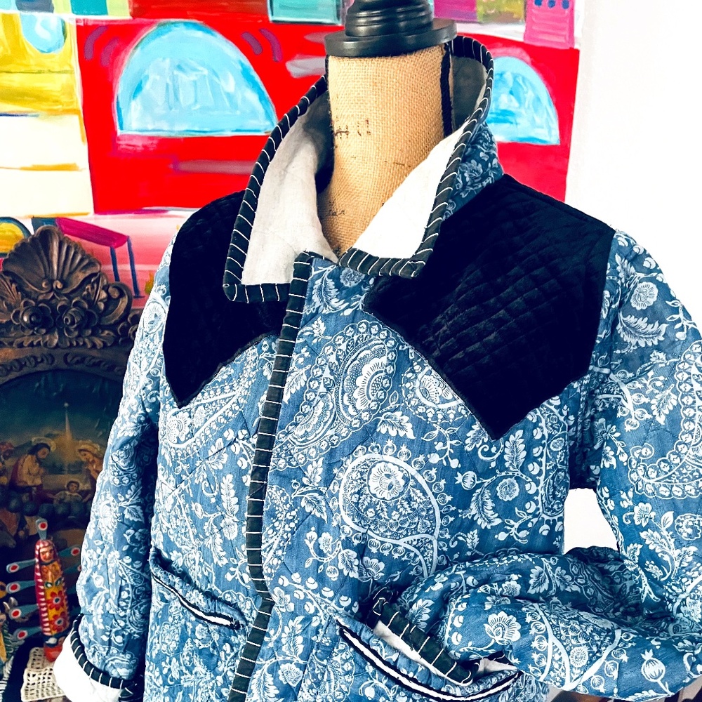 Lucky Brand™ Denim Fabric Quilted Chore Jacket | Size Large